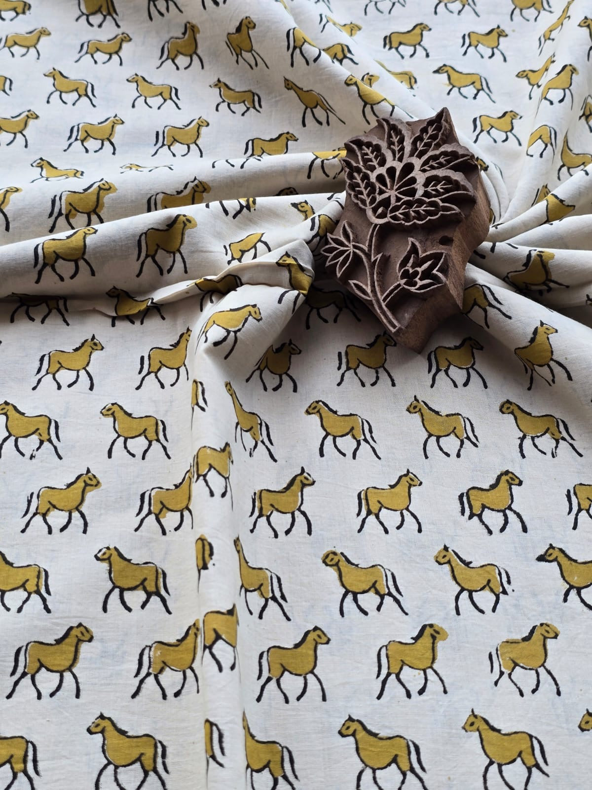 Block print cotton fabric