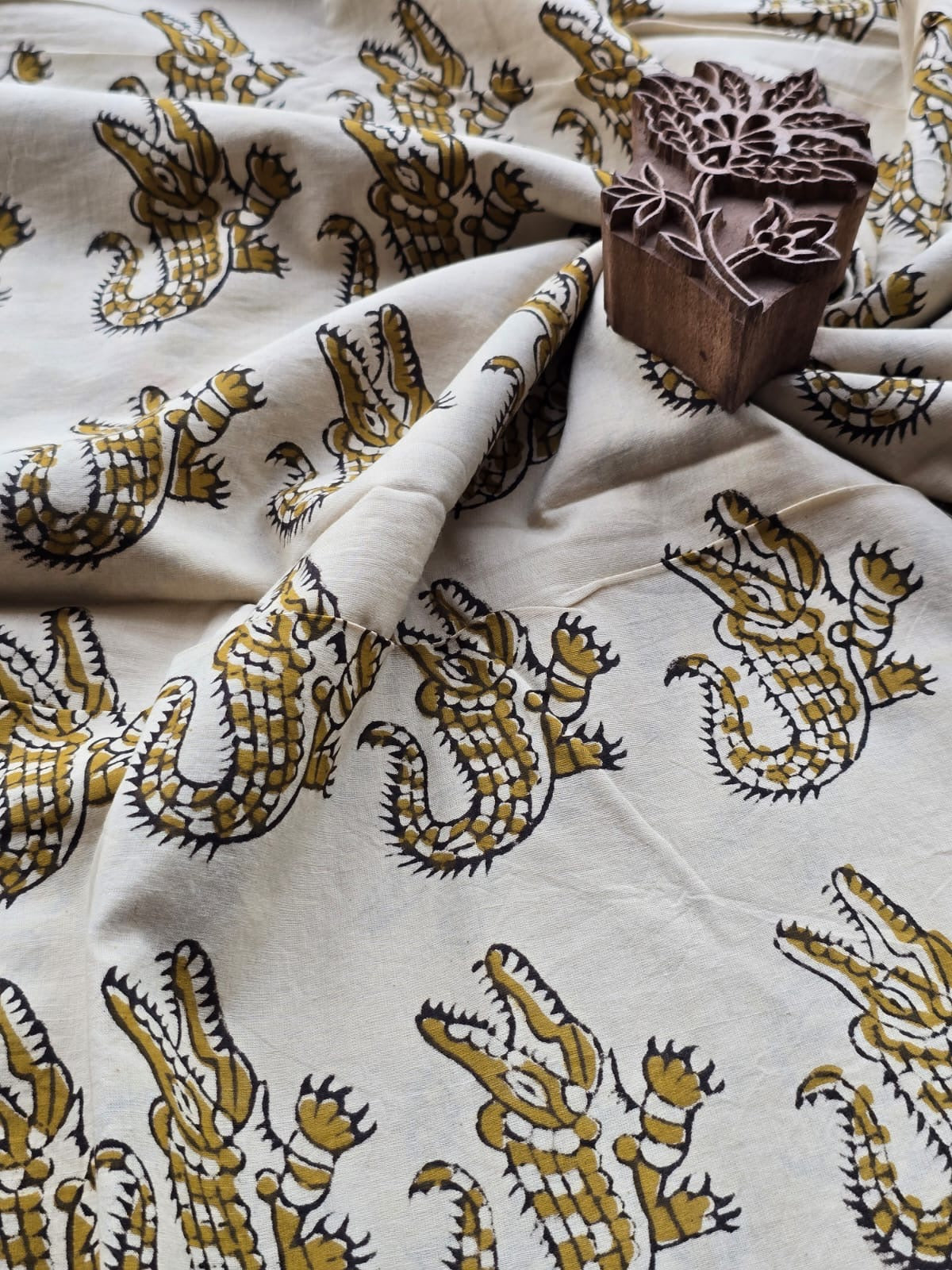 Block print cotton fabric