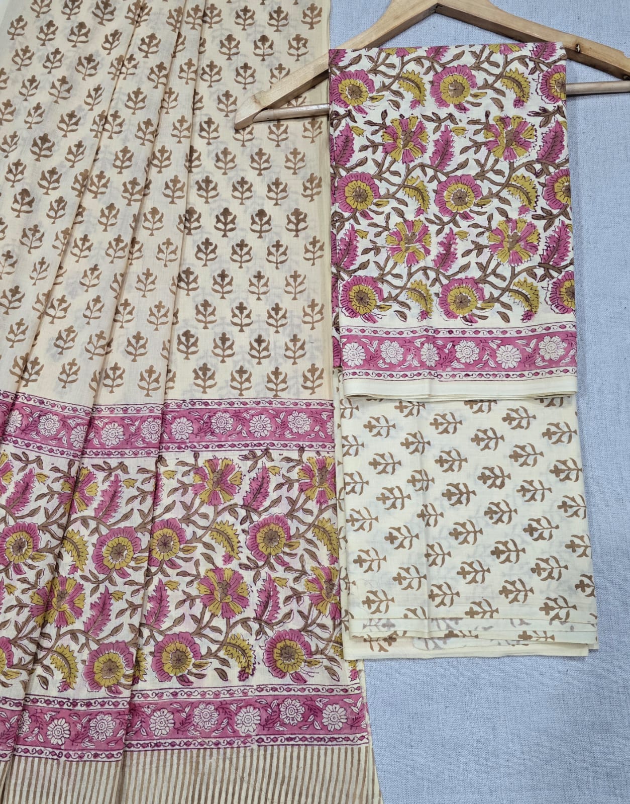 graceful cotton suit with designer mulmul dupatta