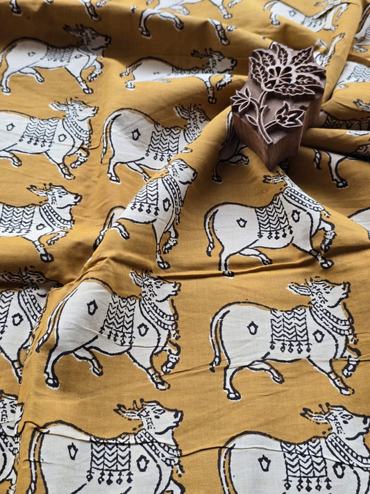 Block print cotton fabric