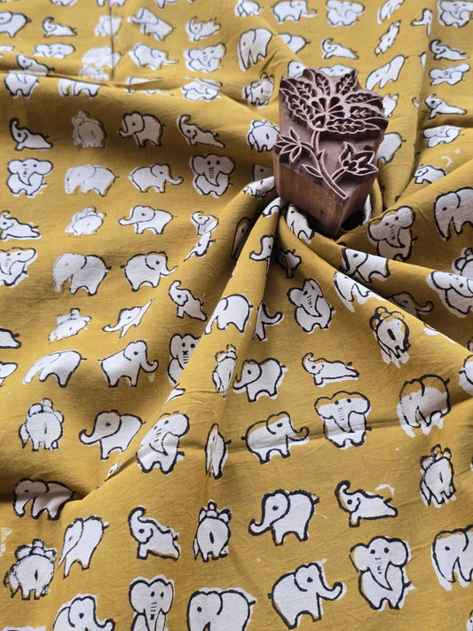 Block print cotton fabric