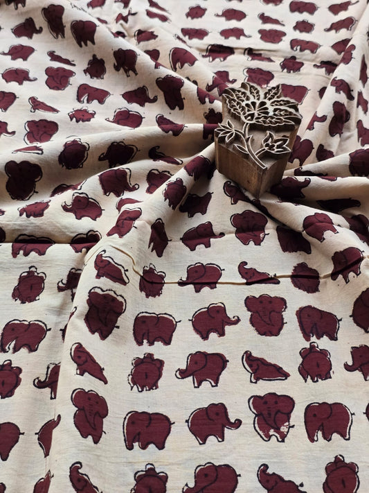 Block print cotton fabric
