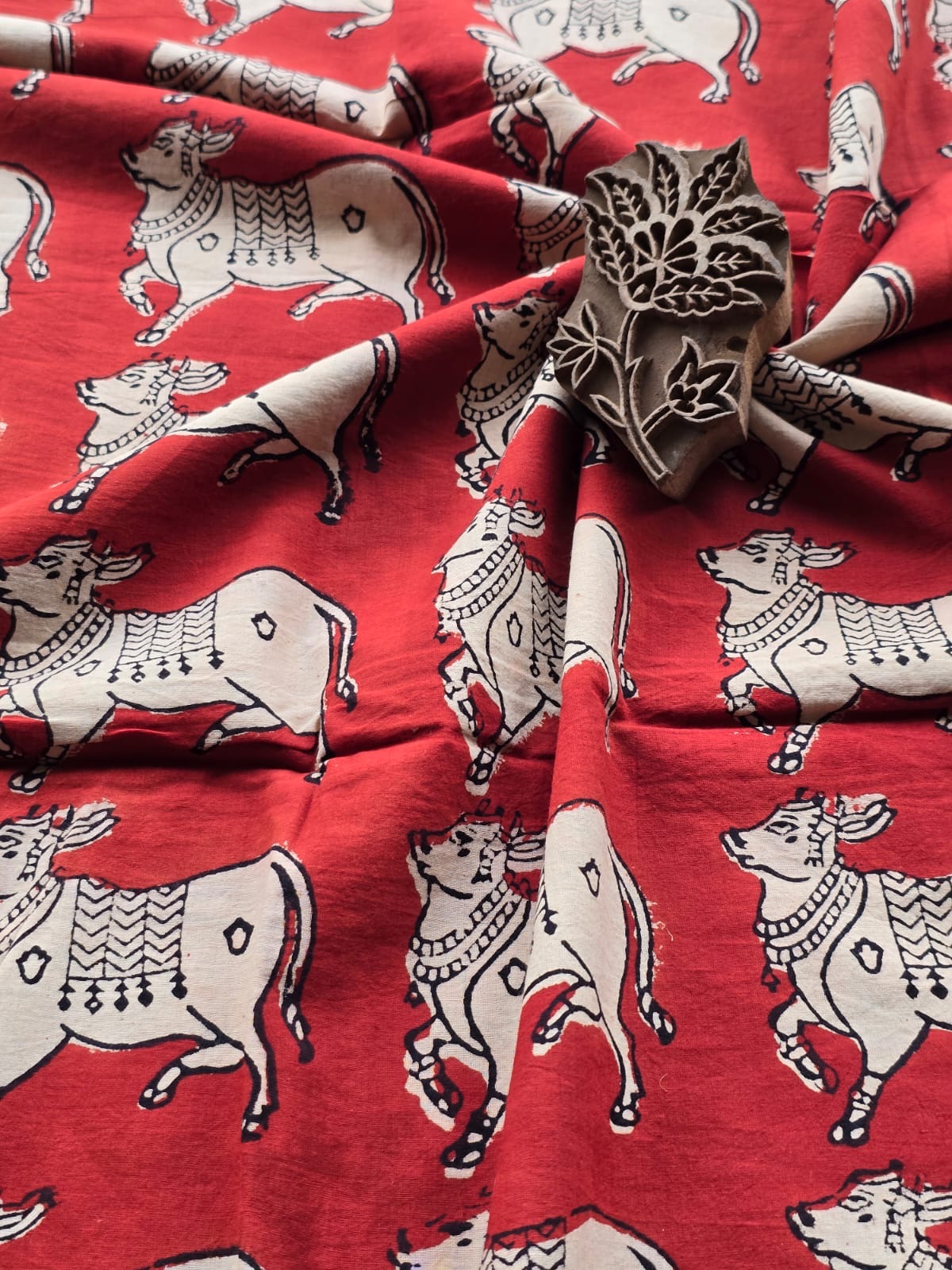 Block print cotton fabric