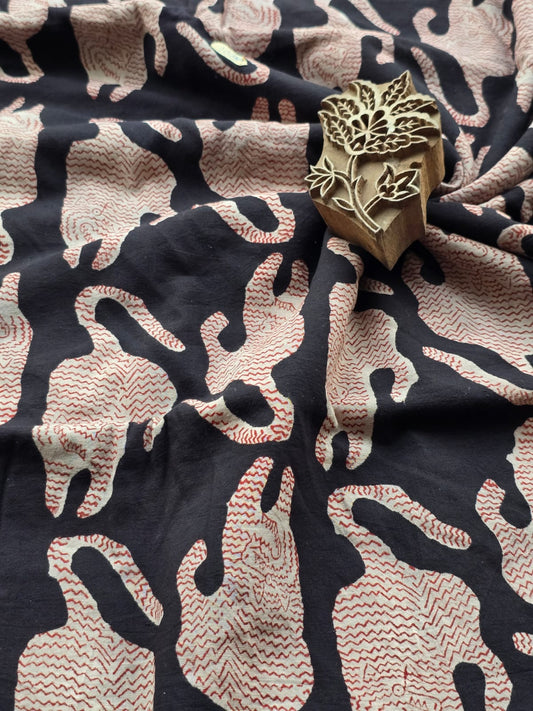 Block print cotton fabric