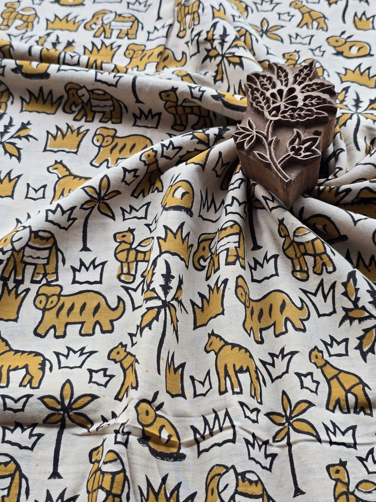 Block print cotton fabric