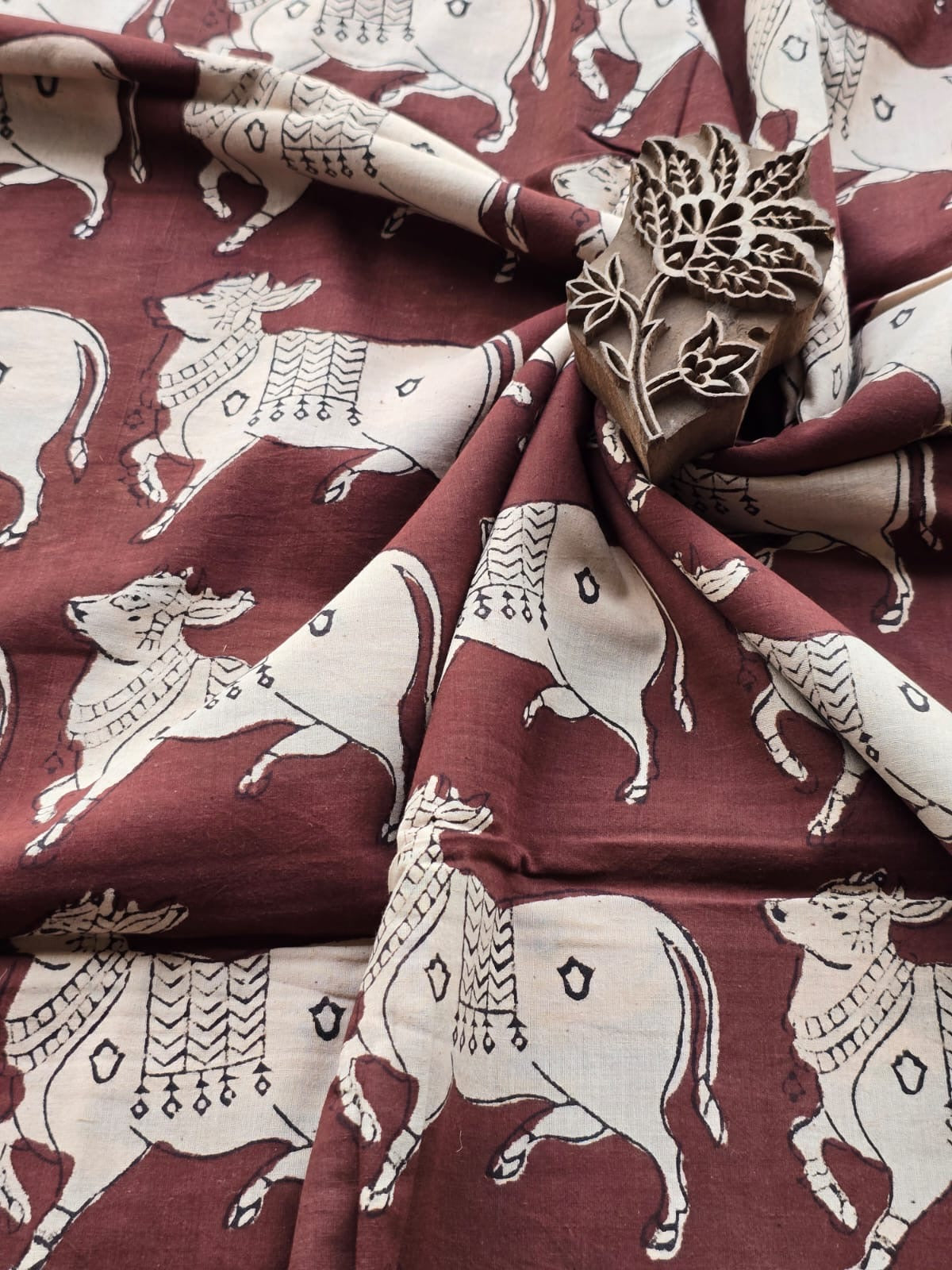 Block print cotton fabric