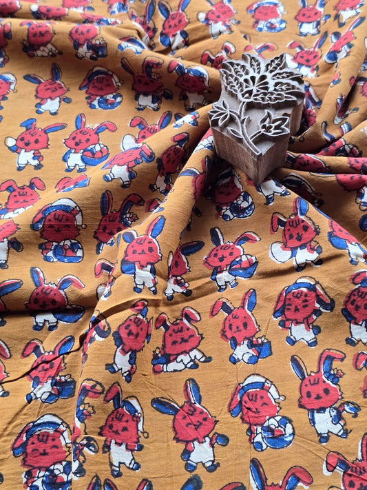 Block print cotton fabric