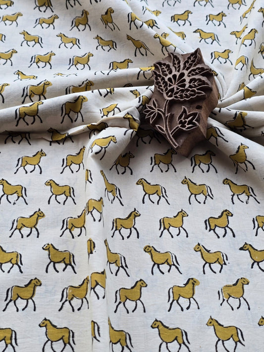 Block print cotton fabric