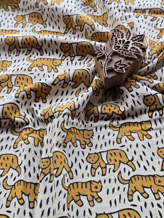 Block print cotton fabric