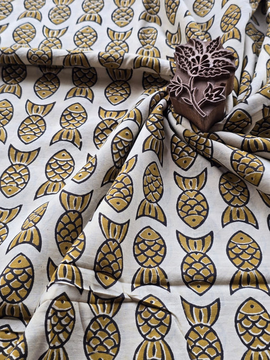 Block print cotton fabric