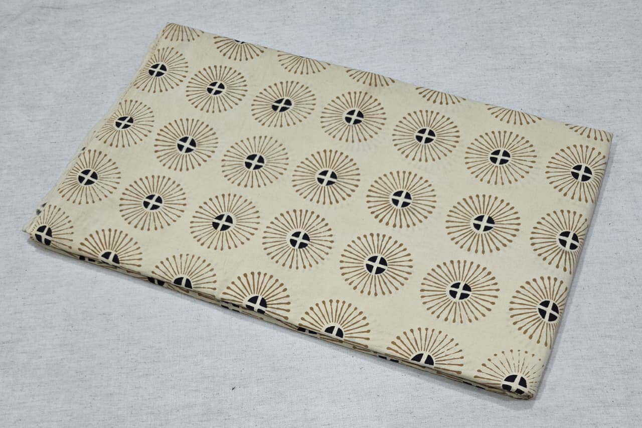 Block print cotton fabric