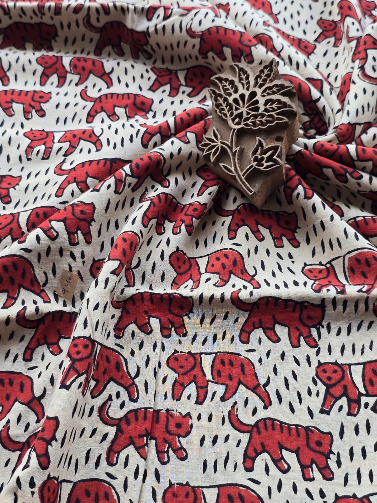 Block print cotton fabric