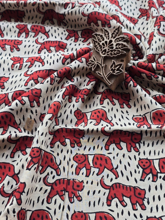 Block print cotton fabric