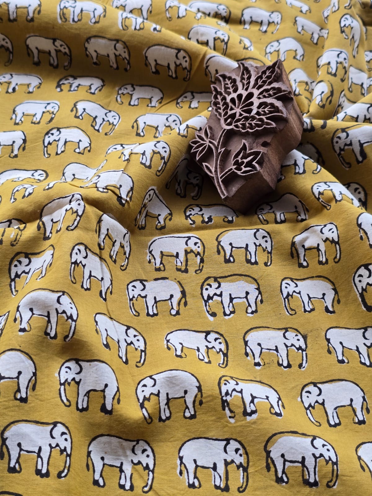 Block print cotton fabric