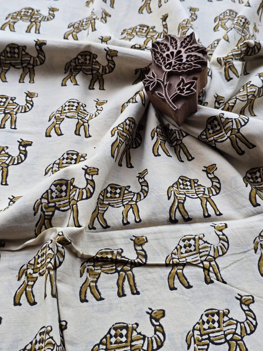 Block print cotton fabric