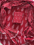 Hand Block Printed Unstitched Cotton Suit Set WIth Cotton Dupatta