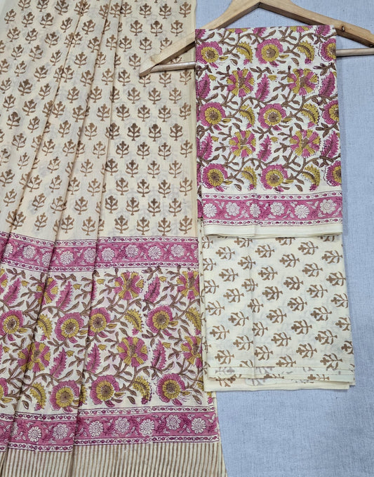 graceful cotton suit with designer mulmul dupatta
