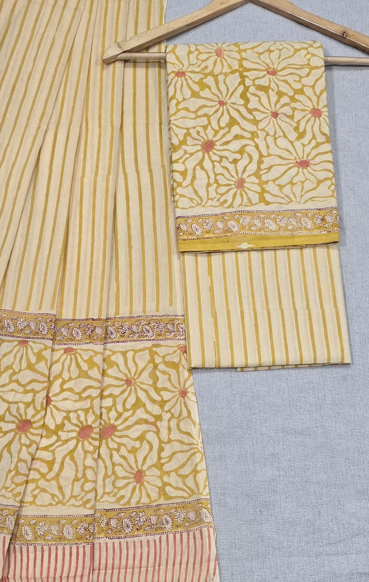 trendy ethnic cotton suit with mulmul dupatta