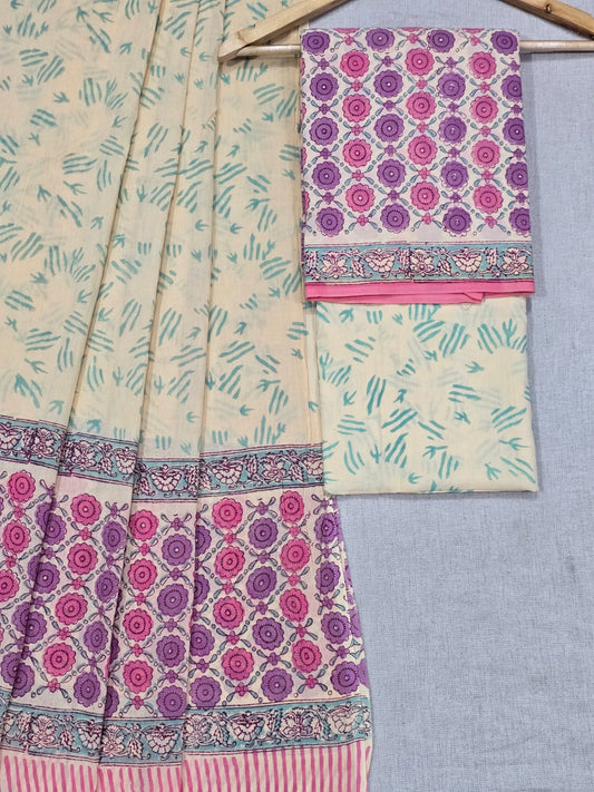 casual wear cotton suit set with mulmul dupatta