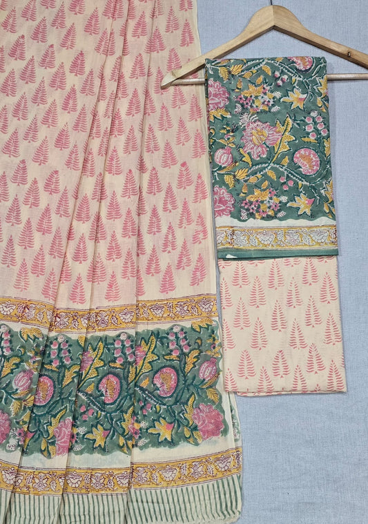 trendy cotton suit with elegant mulmul dupatta