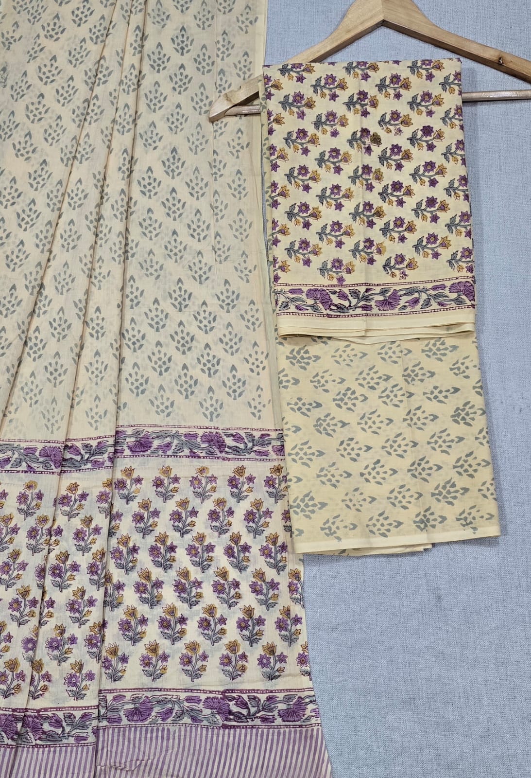 stylish cotton suit with soft mulmul dupatta