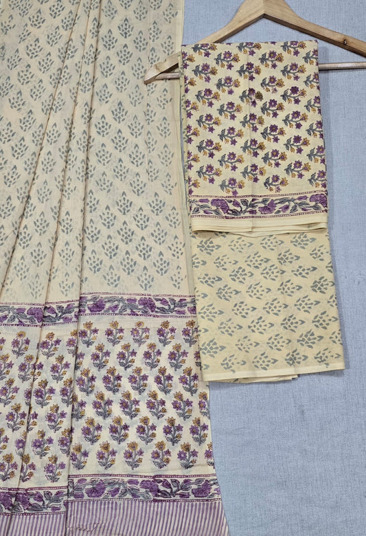 stylish cotton suit with soft mulmul dupatta