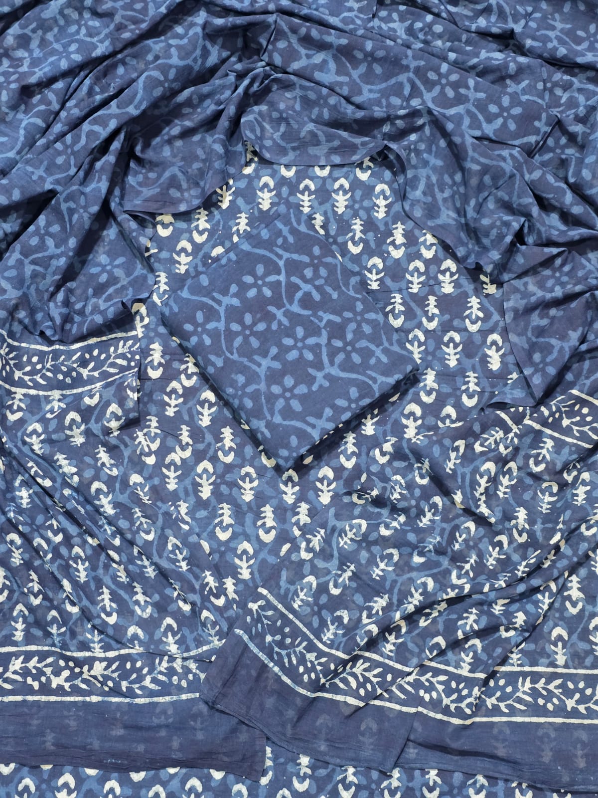 daily wear printed cotton suit with mulmul dupatta
