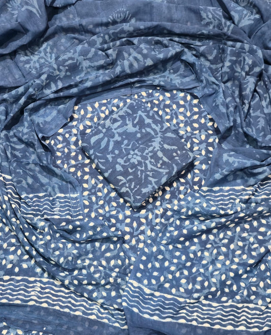 classic comfort cotton suit with mulmul dupatta