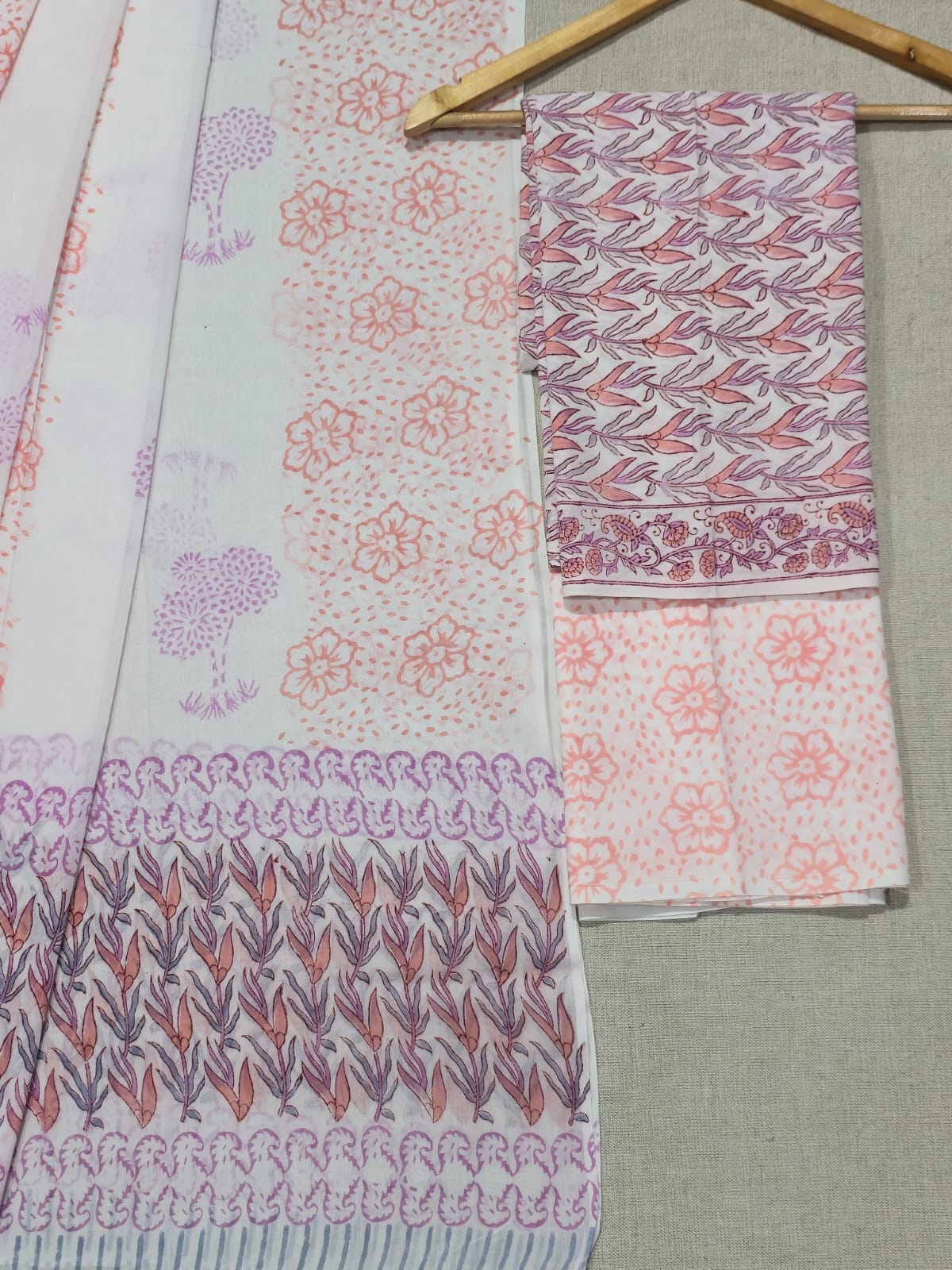 elegant casual cotton suit with mulmul dupatta