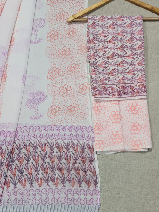 elegant casual cotton suit with mulmul dupatta