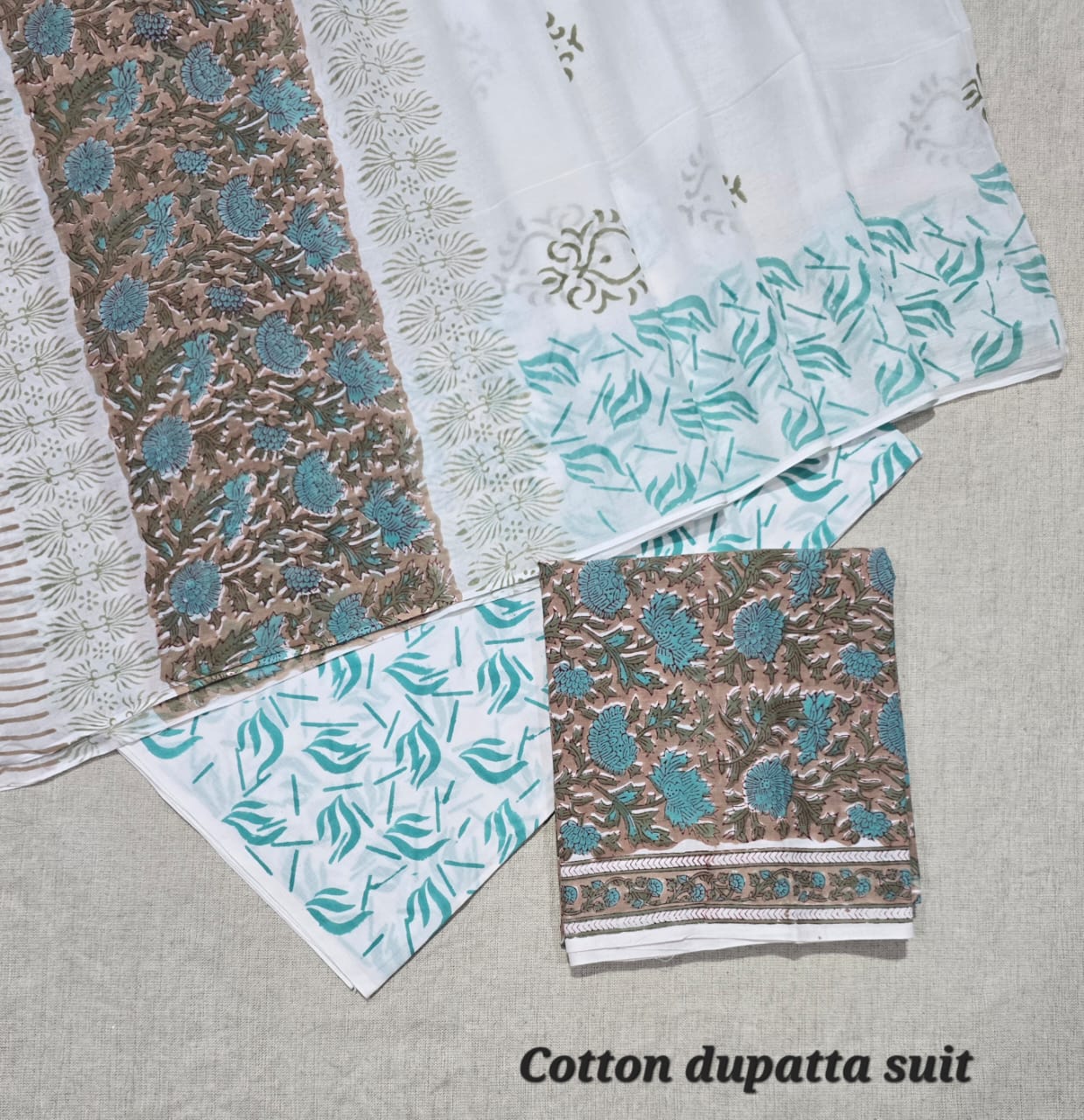 comfortable premium cotton suit with mulmul dupatta