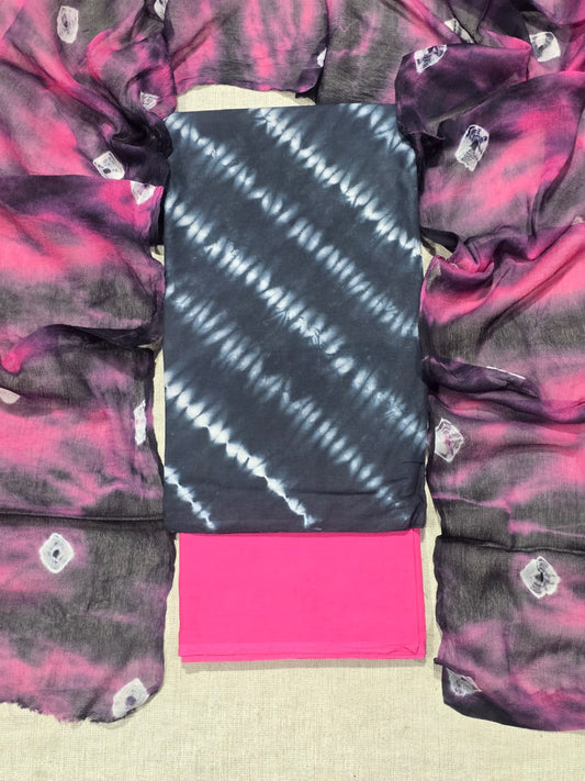 premium quality cotton suit with chiffon dupatta