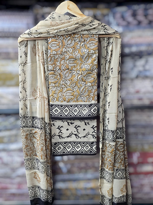 lightweight cotton suit with chiffon dupatta