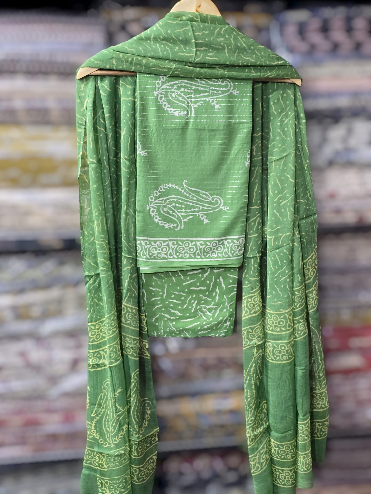breathable cotton suit with chiffon dupatta