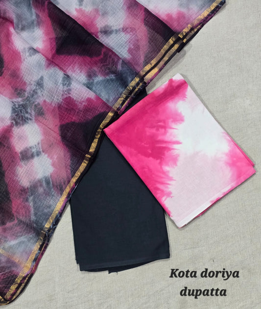 Artisan Hand Block Pure Cotton Suit with Kota Cotton Dupatta – Rust Casual Wear